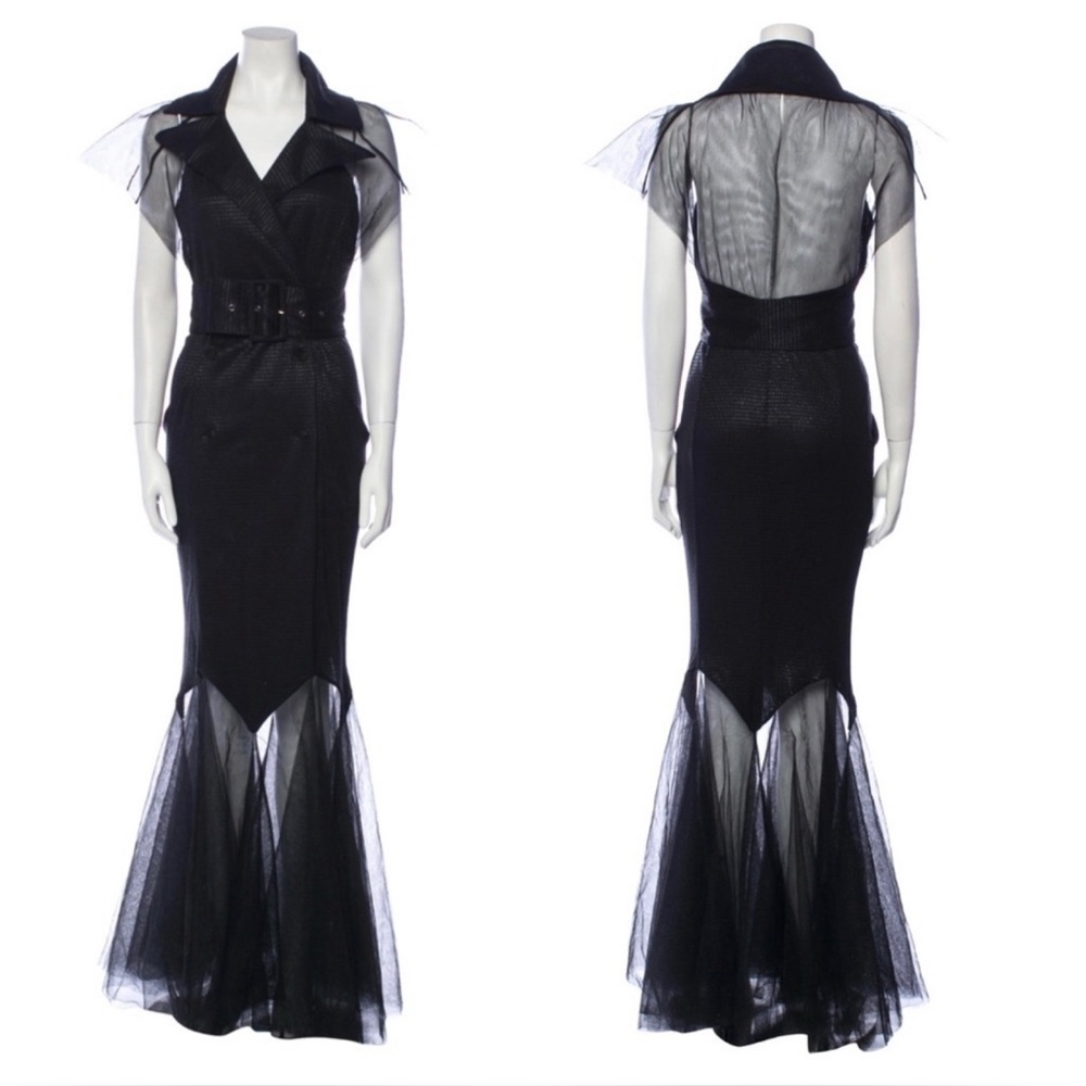 KARL LAGERFELD X ITALIA INDEPENDENT V-Neck Long Dress Size M